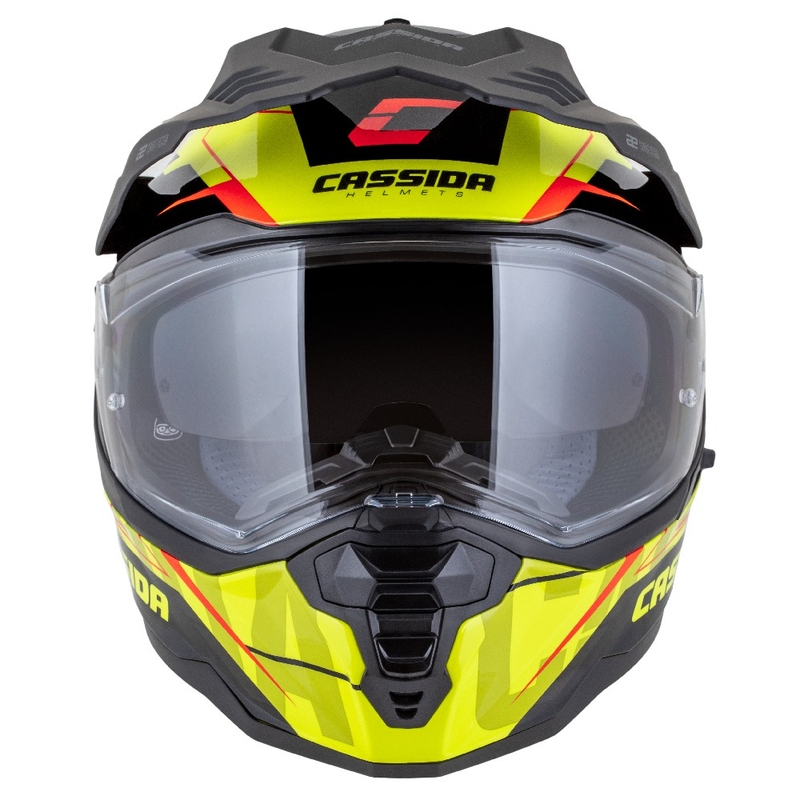 Enduro kaciga Cassida Road Runner TechniX fluo žuto-crno-narančasto-siva