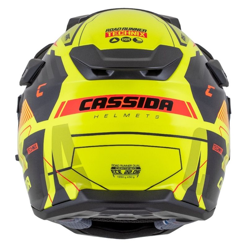 Enduro kaciga Cassida Road Runner TechniX fluo žuto-crno-narančasto-siva