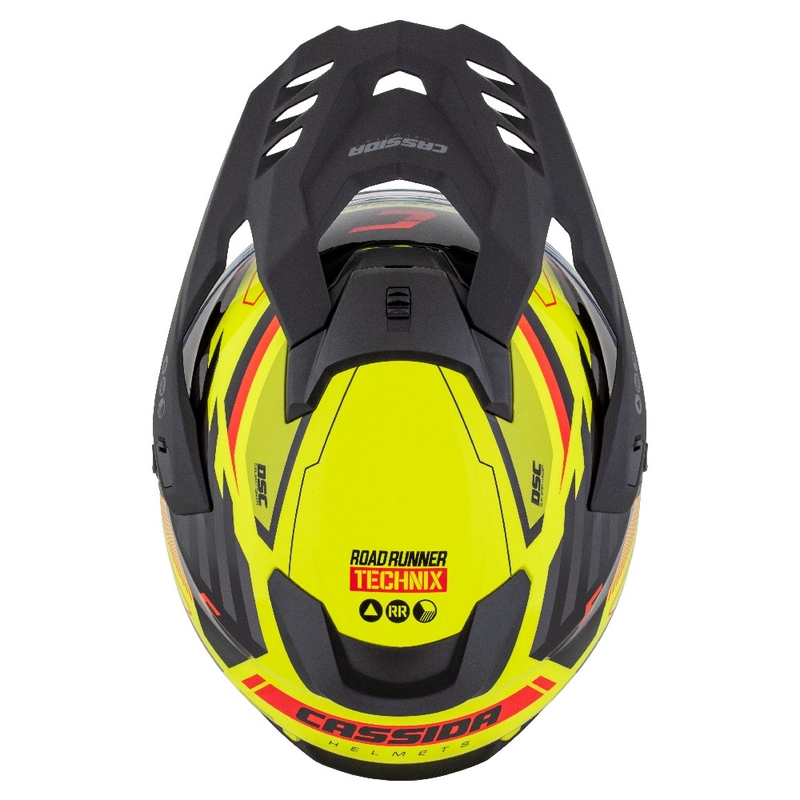 Enduro kaciga Cassida Road Runner TechniX fluo žuto-crno-narančasto-siva