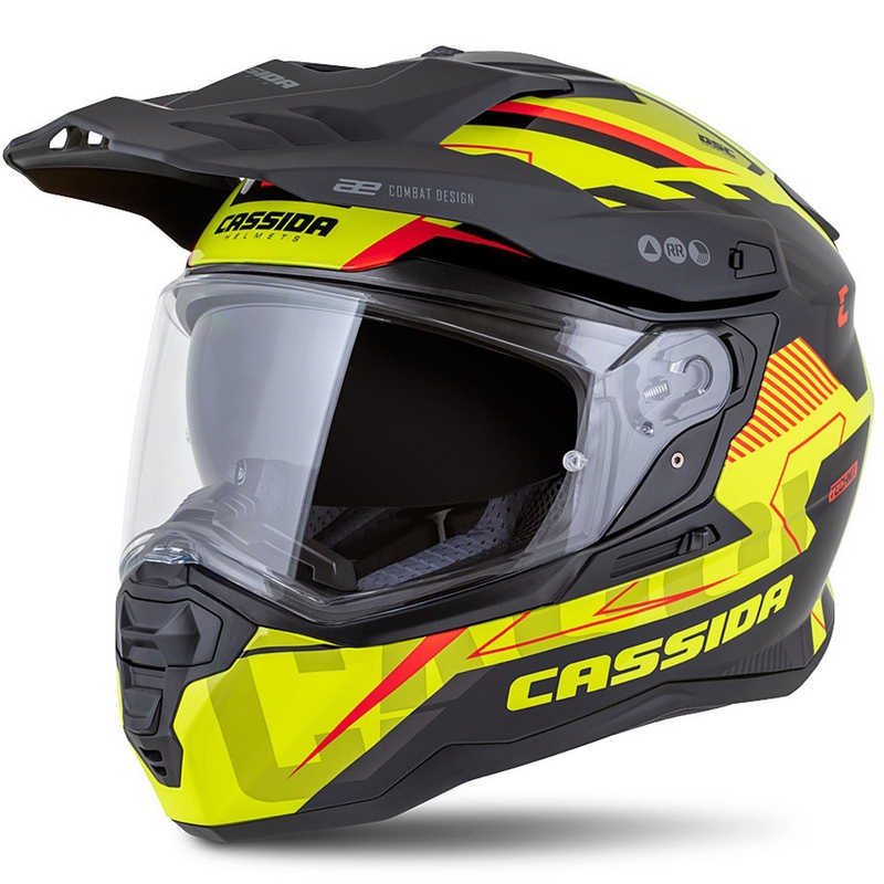 Enduro kaciga Cassida Road Runner TechniX fluo žuto-crno-narančasto-siva