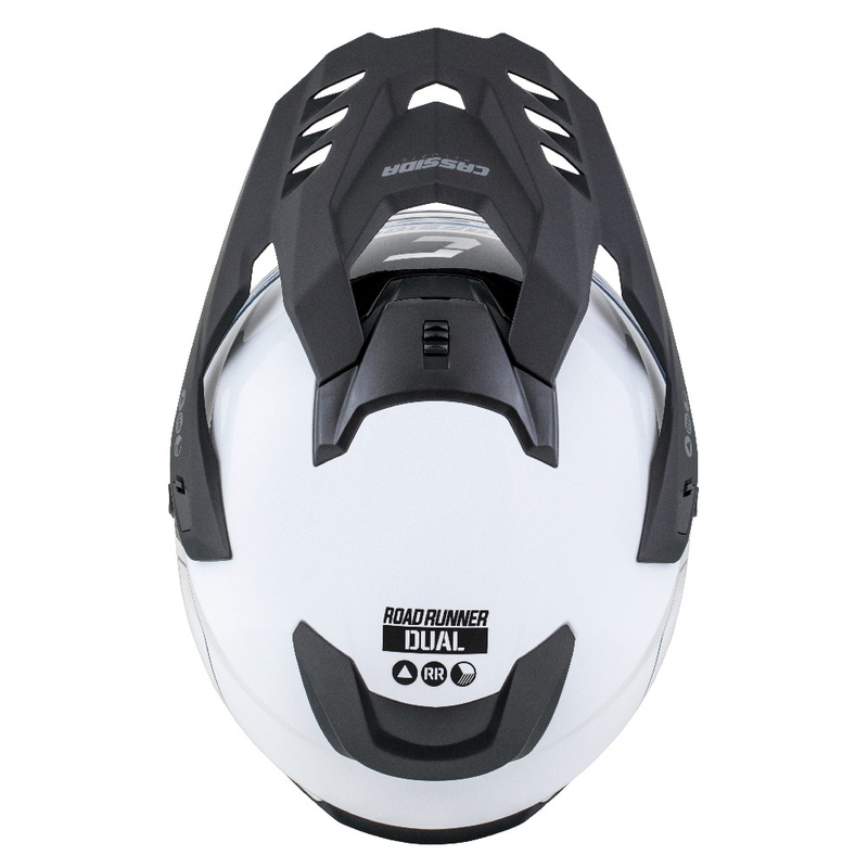 Enduro kaciga Cassida Road Runner Dual bijelo-crna