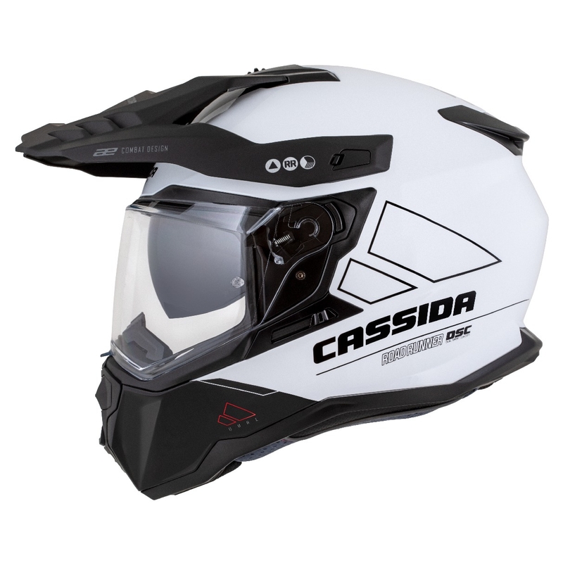 Enduro kaciga Cassida Road Runner Dual bijelo-crna