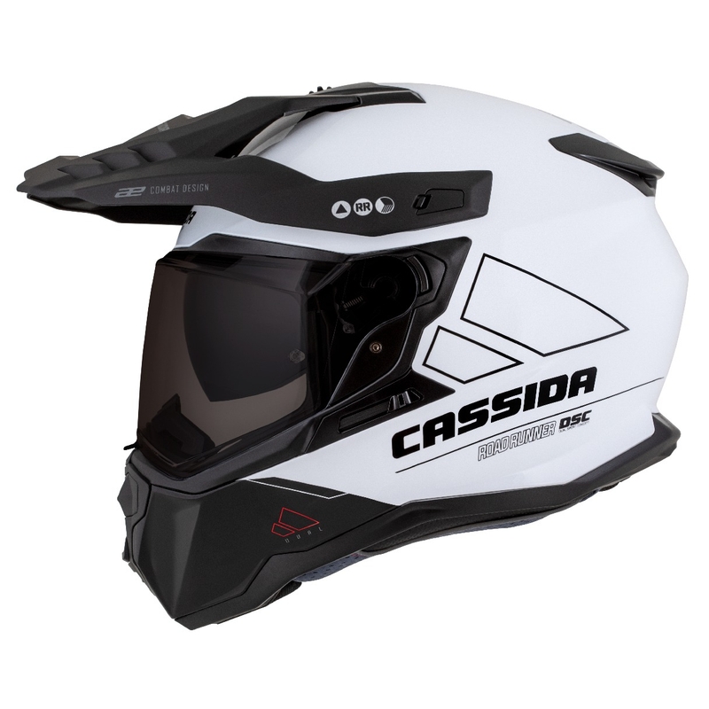 Enduro kaciga Cassida Road Runner Dual bijelo-crna