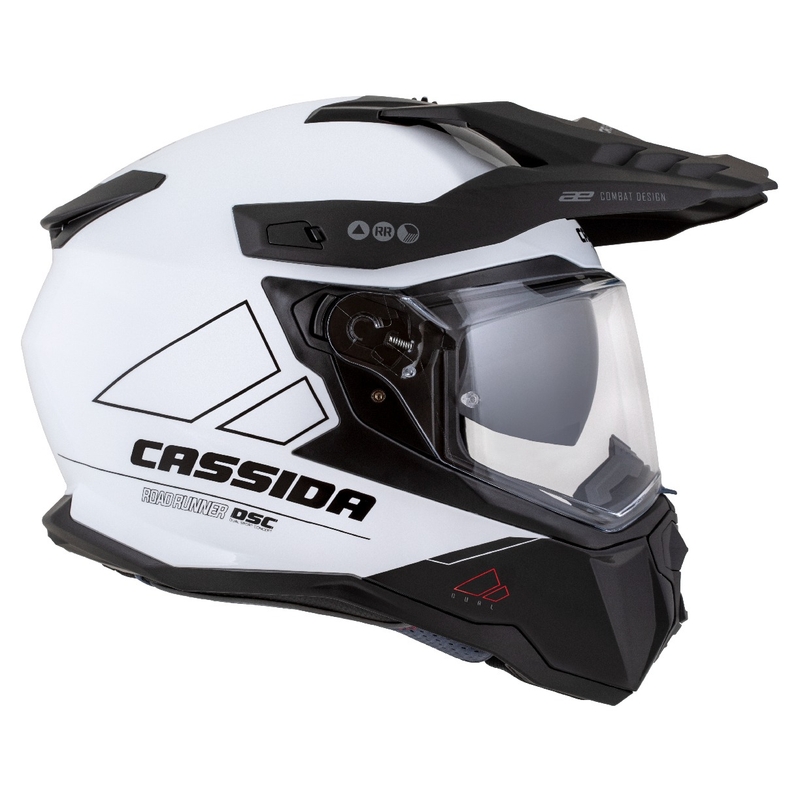 Enduro kaciga Cassida Road Runner Dual bijelo-crna