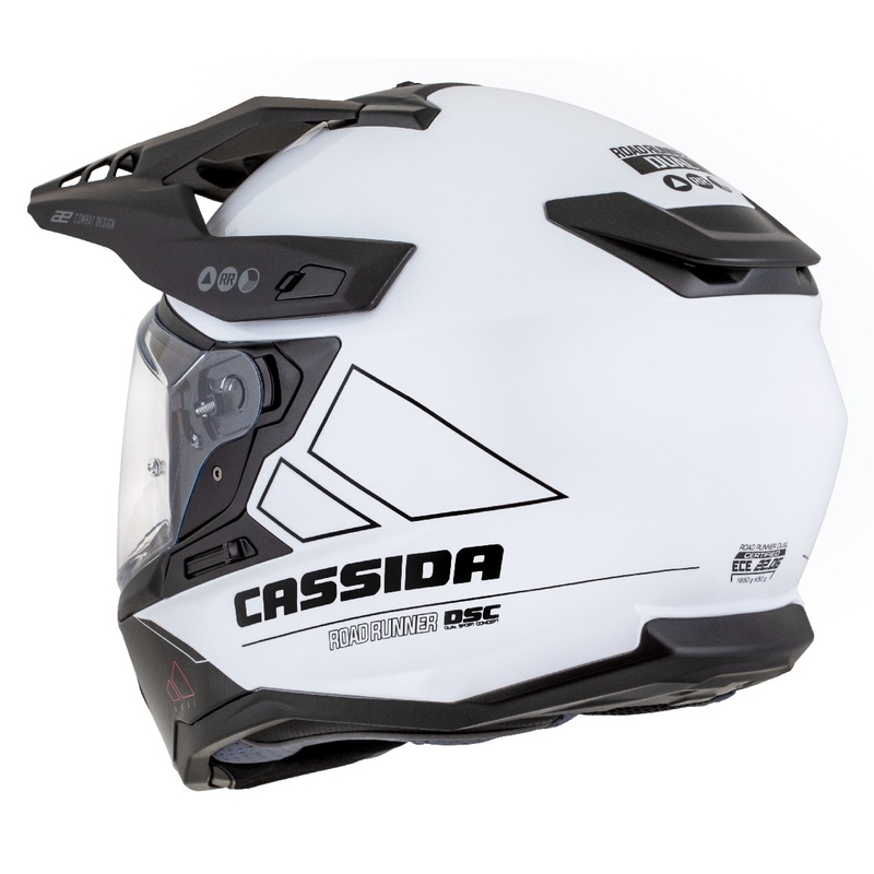 Enduro kaciga Cassida Road Runner Dual bijelo-crna