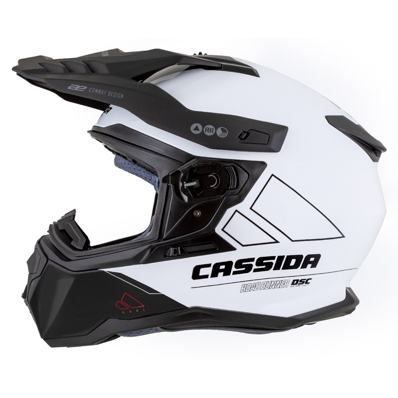 Enduro kaciga Cassida Road Runner Dual bijelo-crna