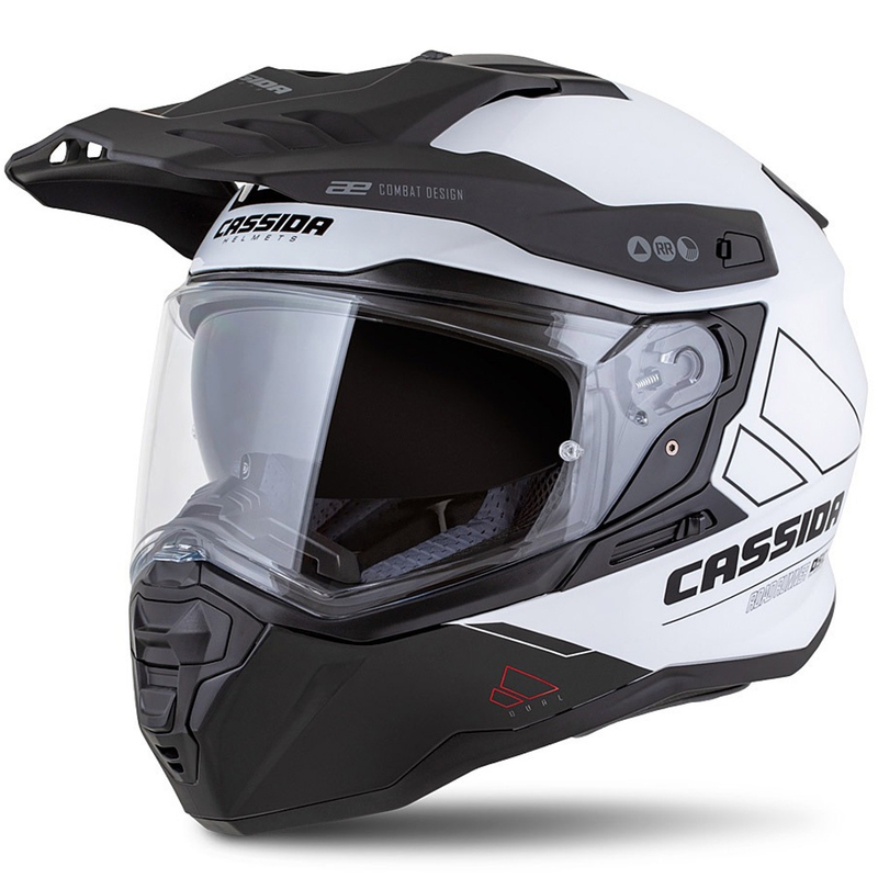 Enduro kaciga Cassida Road Runner Dual bijelo-crna
