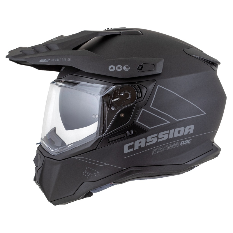 Enduro kaciga Cassida Road Runner Dual mat crno-tamno siva