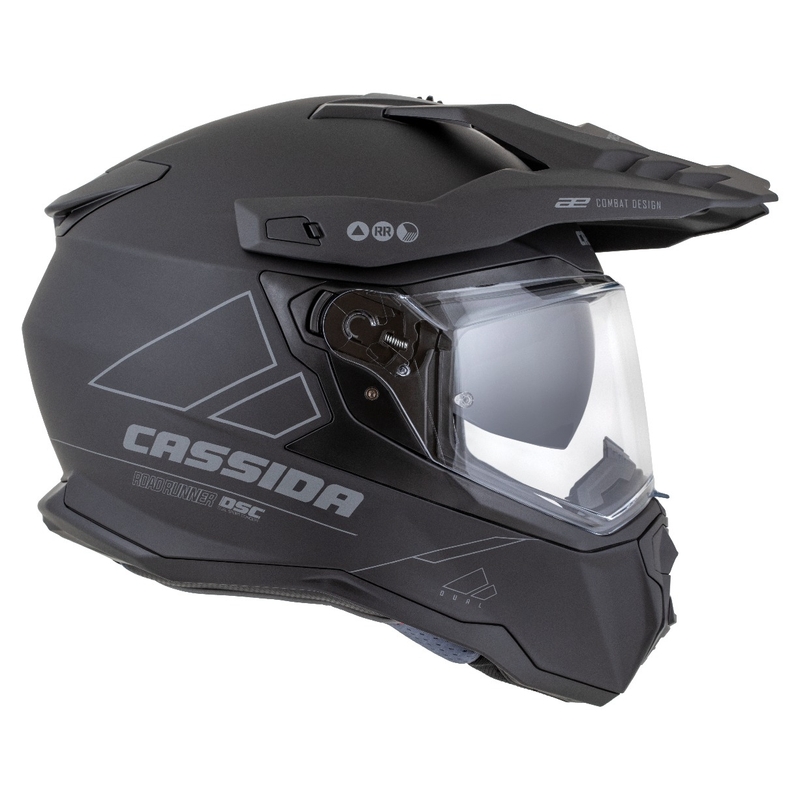 Enduro kaciga Cassida Road Runner Dual mat crno-tamno siva