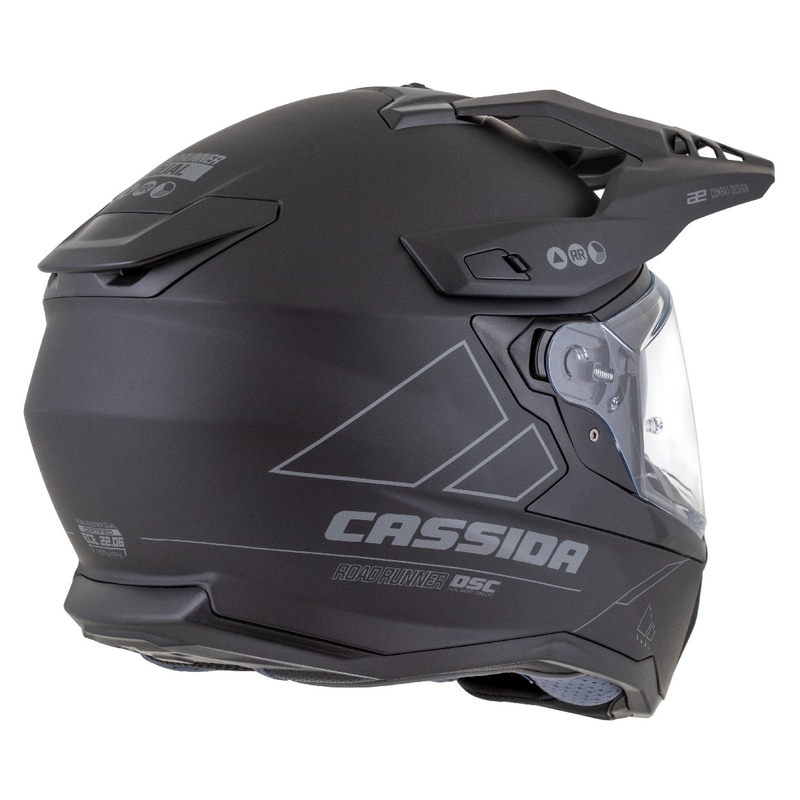 Enduro kaciga Cassida Road Runner Dual mat crno-tamno siva