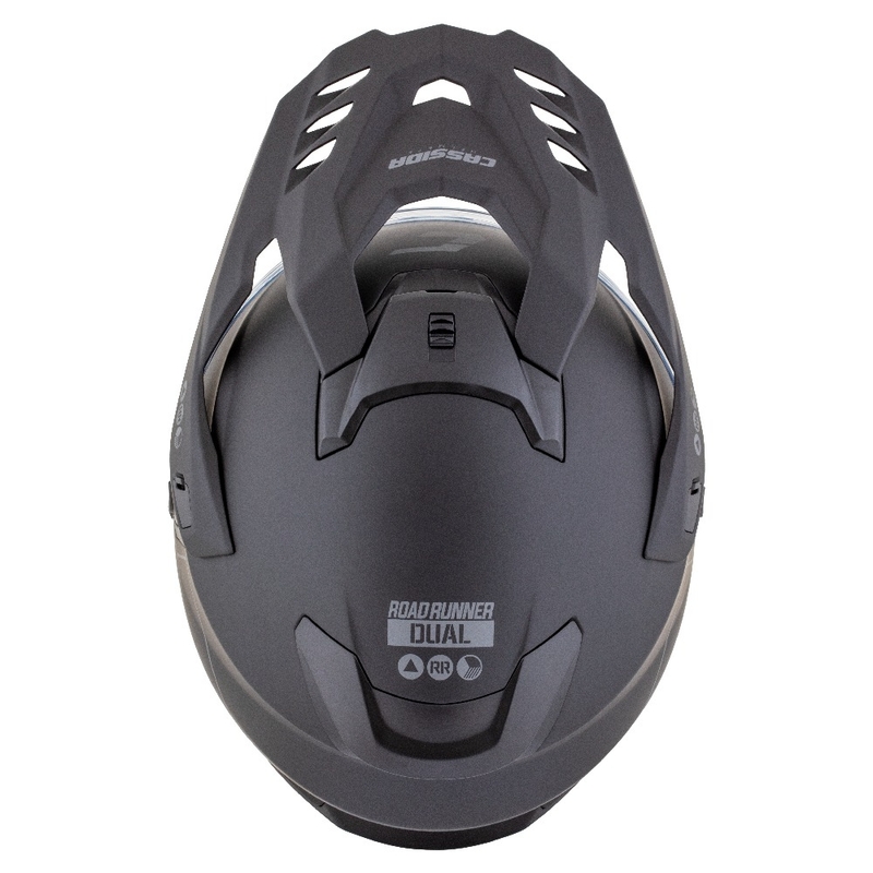 Enduro kaciga Cassida Road Runner Dual mat crno-tamno siva