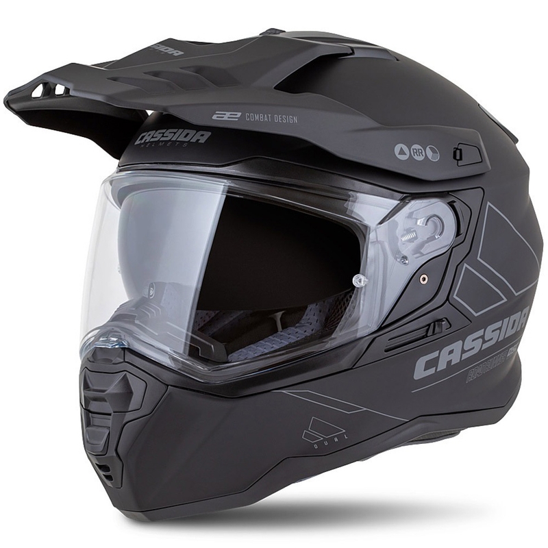 Enduro kaciga Cassida Road Runner Dual mat crno-tamno siva