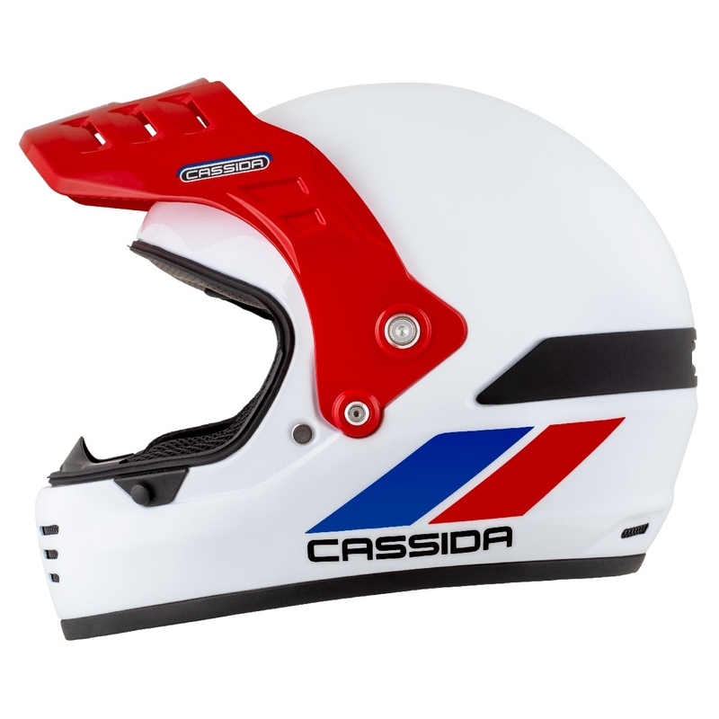 Enduro kaciga Cassida FormX FlatOut bijelo-plavo-crvena