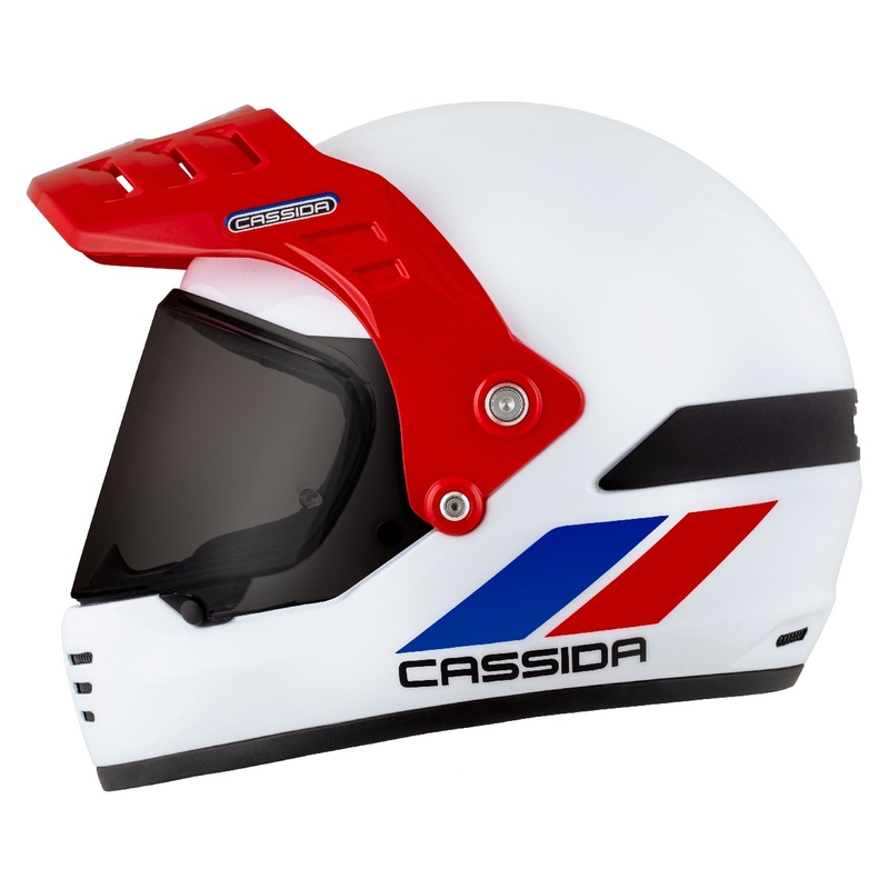 Enduro kaciga Cassida FormX FlatOut bijelo-plavo-crvena