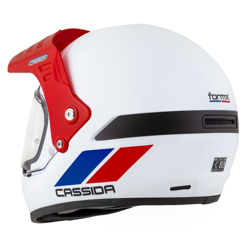 Enduro kaciga Cassida FormX FlatOut bijelo-plavo-crvena