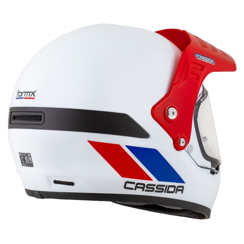 Enduro kaciga Cassida FormX FlatOut bijelo-plavo-crvena