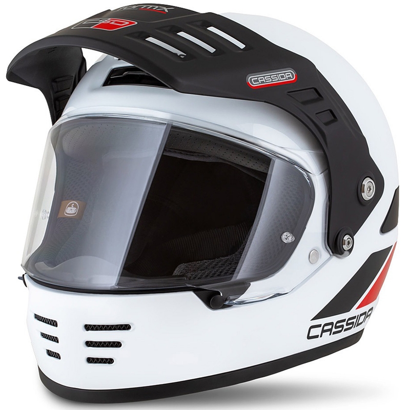 Enduro kaciga Cassida FormX FlatOut bijelo-crno-crvena