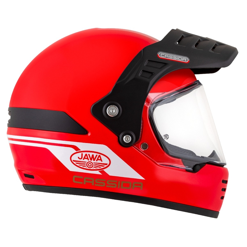Enduro kaciga Cassida FormX Jawa RotaX crveno-bijelo-zlatna