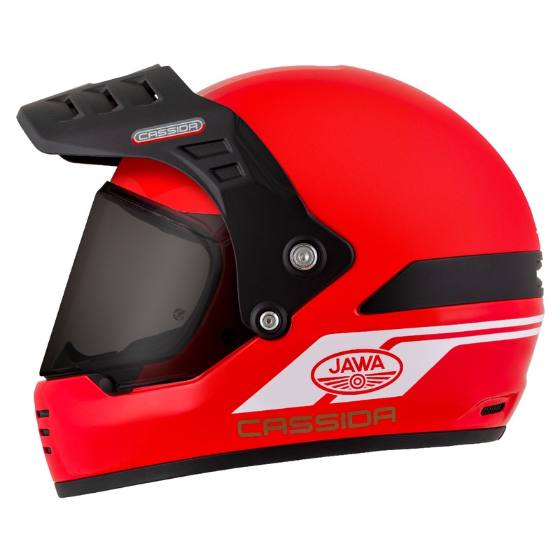 Enduro kaciga Cassida FormX Jawa RotaX crveno-bijelo-zlatna