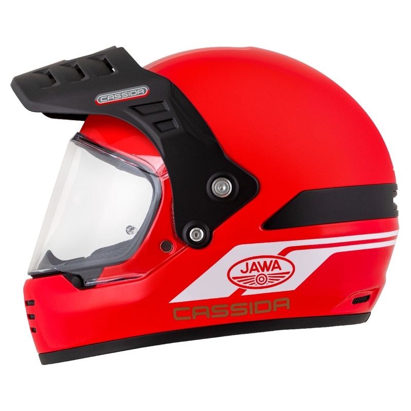 Enduro kaciga Cassida FormX Jawa RotaX crveno-bijelo-zlatna