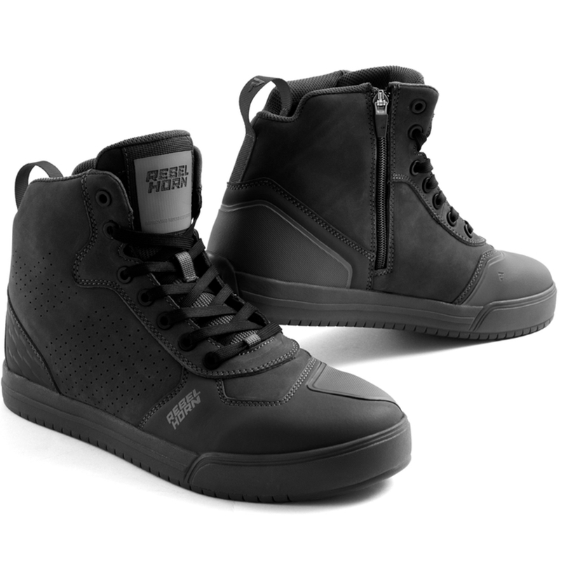 Crne kožne motociklističke čizme Rebelhorn Spike