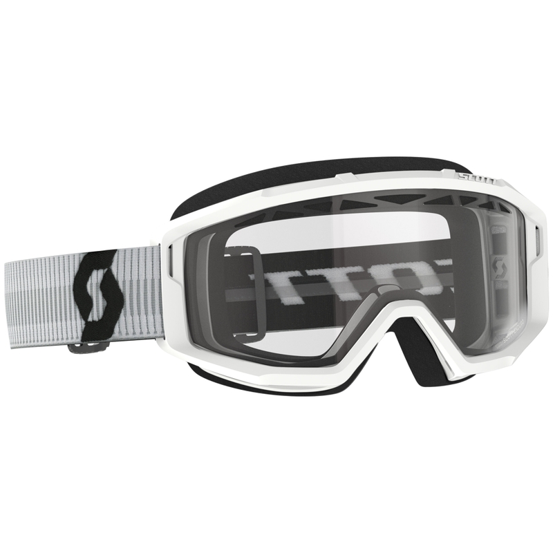 SCOTT Primal Enduro motocross naočale bijele boje s prozirnim pleksiglasom