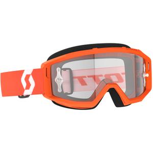 Naočale za motocross SCOTT Primal Clear narančasto-bijele s prozirnim pleksiglasom
