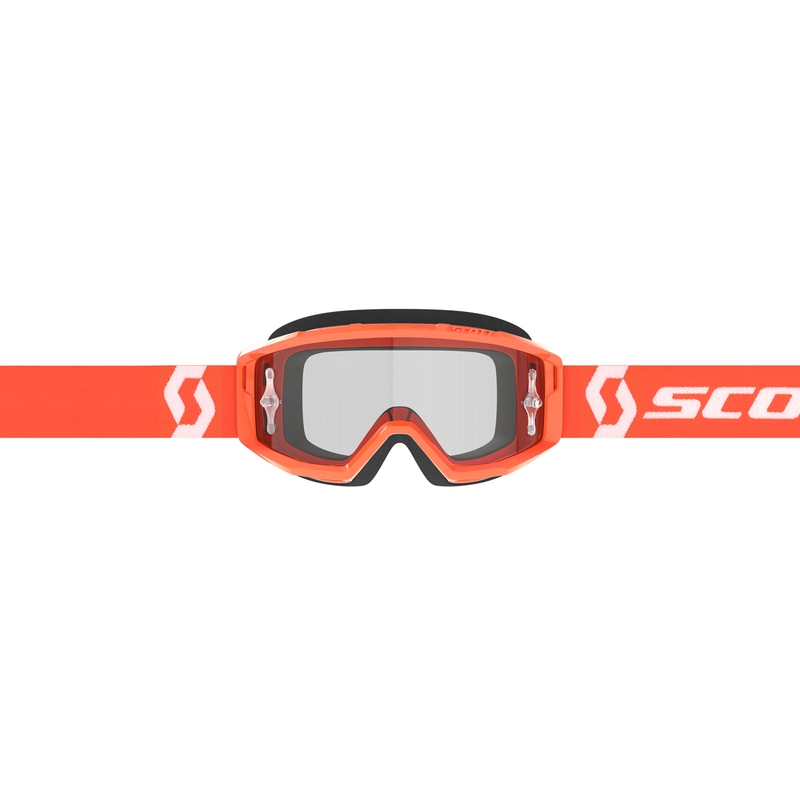 Naočale za motocross SCOTT Primal Clear narančasto-bijele s prozirnim pleksiglasom