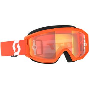 Naočale za motocross SCOTT Primal CH narančasto-bijele s krom narančastim pleksiglasom
