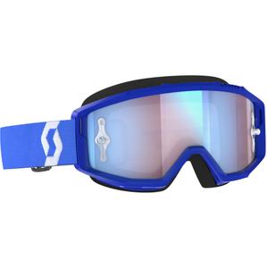Motocross naočale SCOTT Primal CH plavo-bijele s krom plavim pleksiglasom