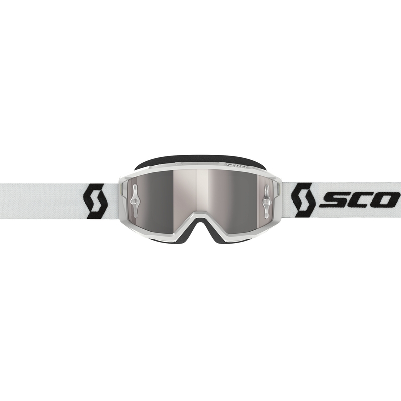 Motocross naočale SCOTT Primal CH bijele s krom srebrnim pleksiglasom