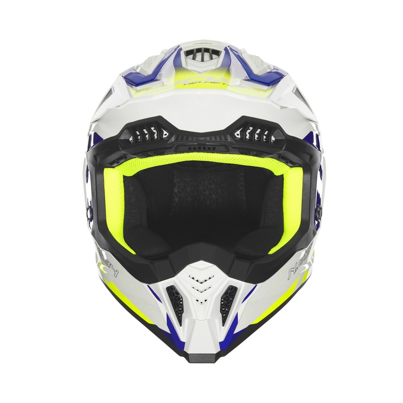 Motocross kaciga NOX N634 bijelo-plava-fluo žuta