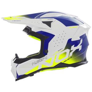 Motocross kaciga NOX N634 bijelo-plava-fluo žuta