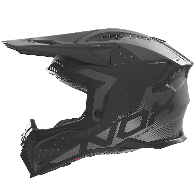 Motocross kaciga NOX N634 mat crno-srebrna