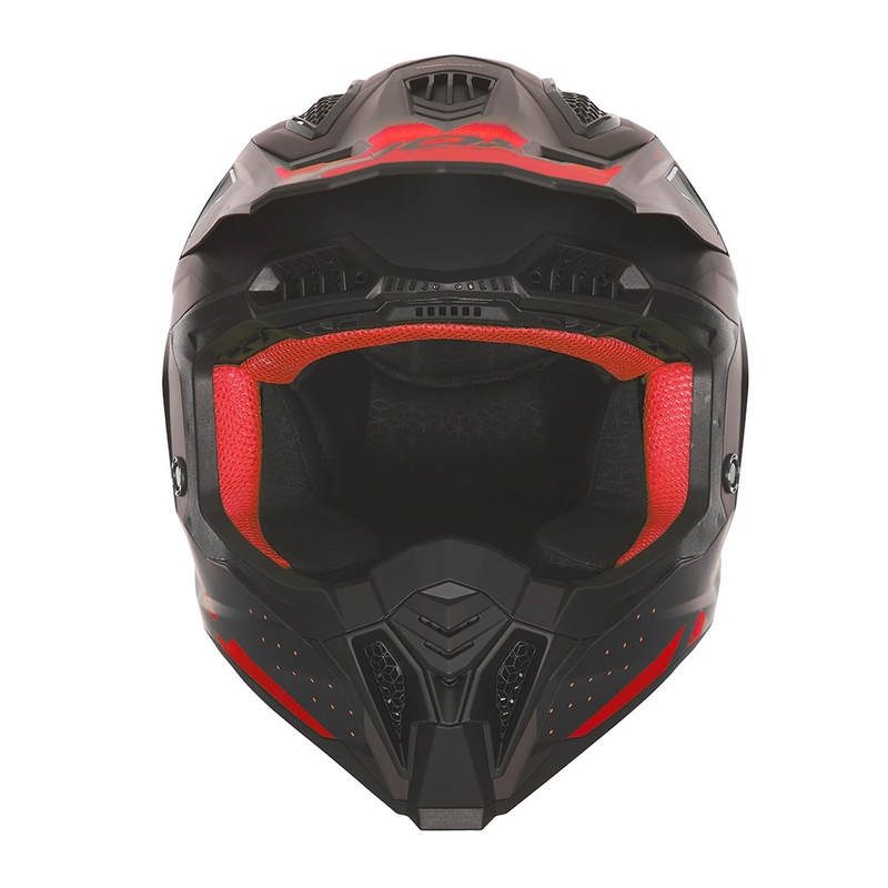 Motocross kaciga NOX N634 mat crno-crvena