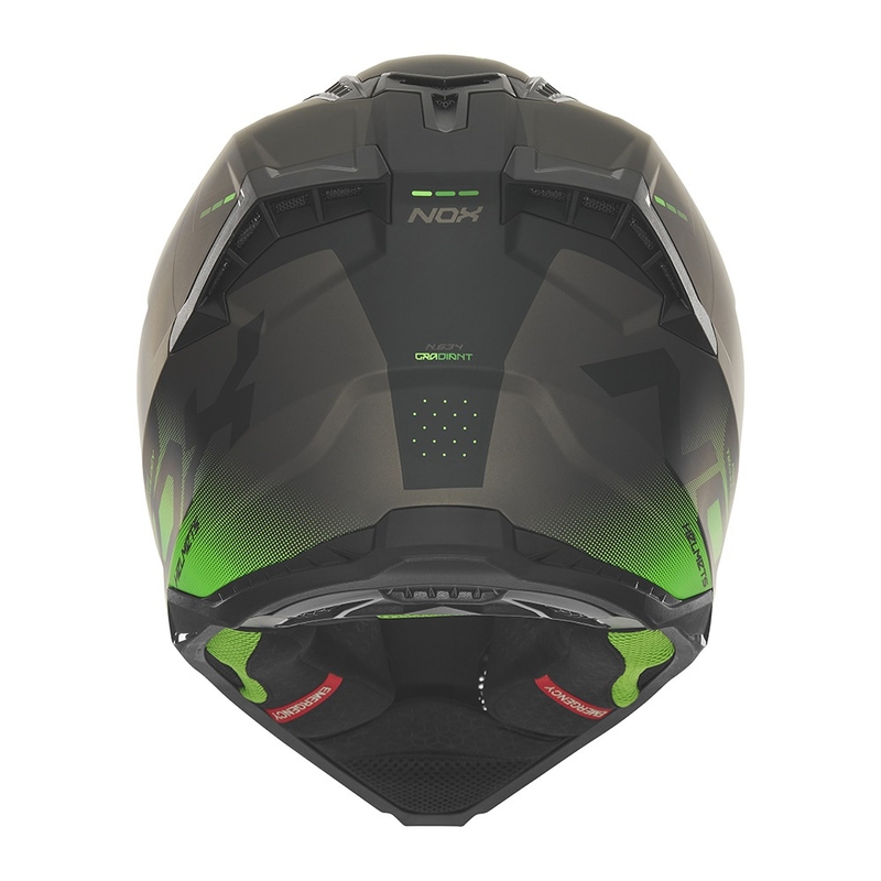 Motocross kaciga NOX N634 mat crno-zelena