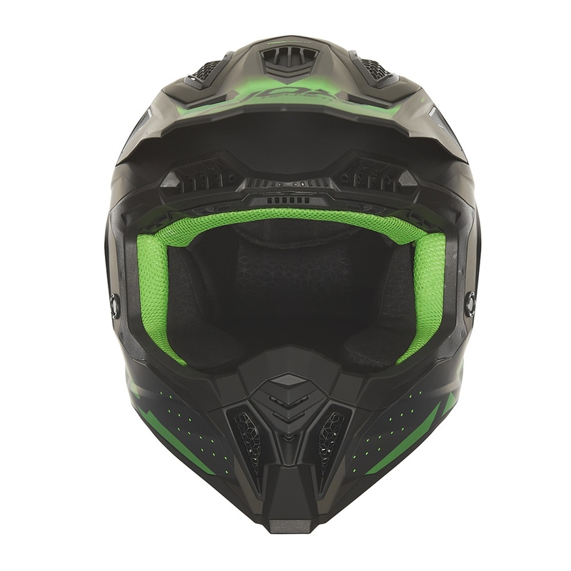 Motocross kaciga NOX N634 mat crno-zelena