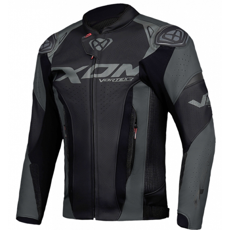 Kožna motoristička jakna IXON Vortex 3 crna