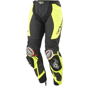Kožne motociklističke hlače IXON Vortex 3 crno-fluo žute