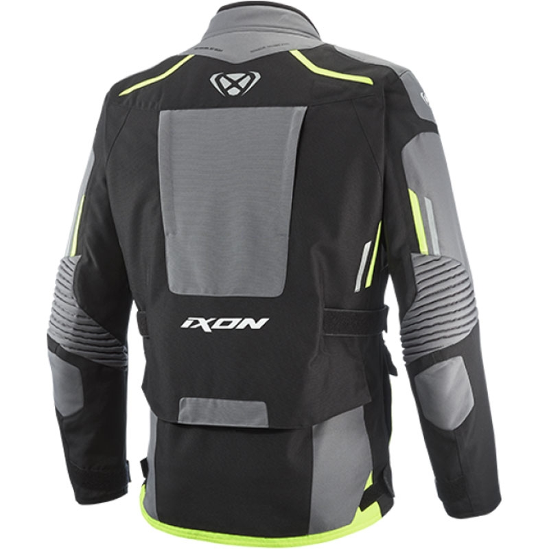 Motociklistička jakna IXON Midgard crna-siva-fluo žuta