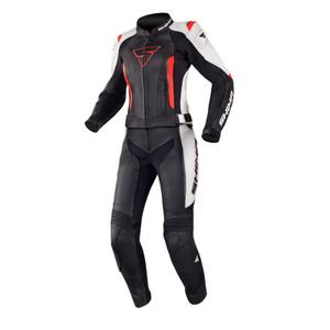 Žensko moto odijelo Shima Miura crno-bijelo-fluo crveno rasprodaja