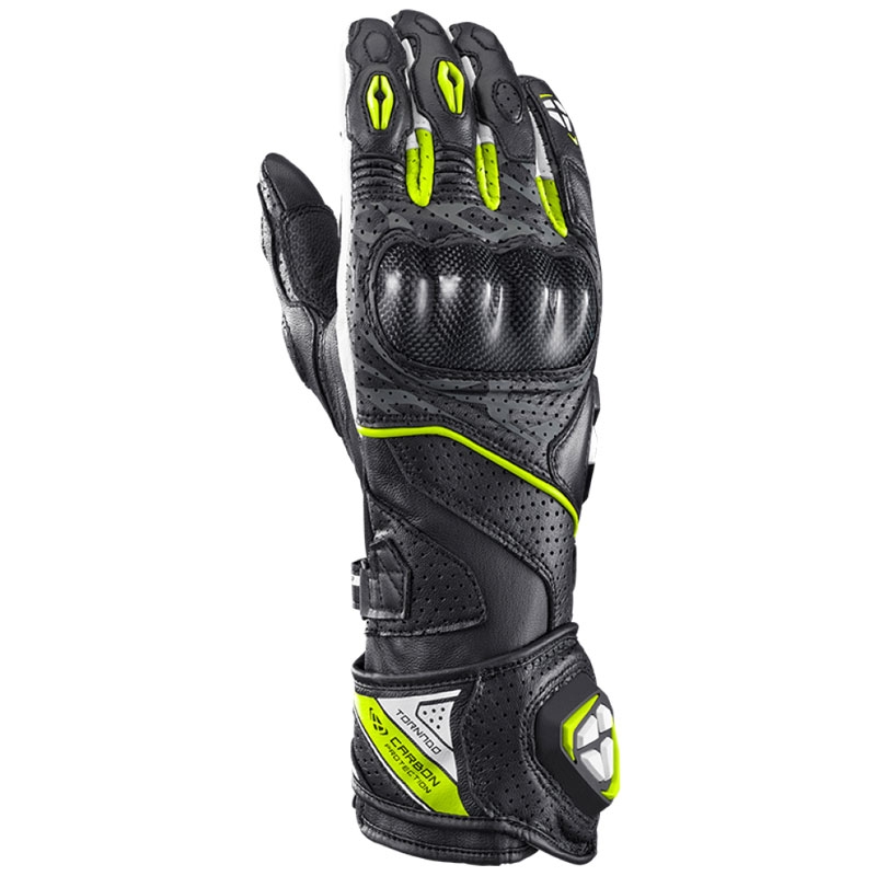 Motociklističke rukavice IXON Tornado Air crno-bijele-fluo žute