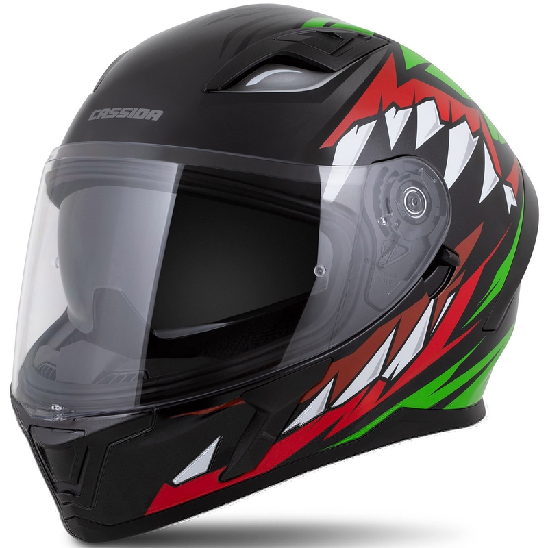 Cassida Orbit Strix full face kaciga crveno-zeleno-sivo-bijelo-crna