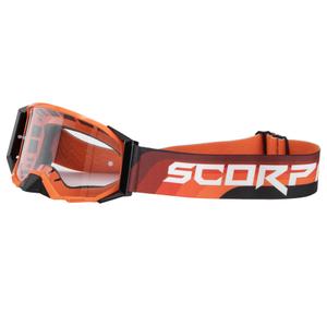 Naočale za motocross Scorpion E24 narančasto-crne s prozirnim pleksiglasom