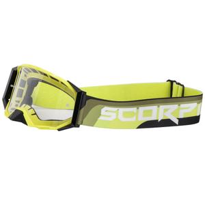 Scorpion E24 fluo žuto-crne motocross naočale s prozirnim pleksiglasom