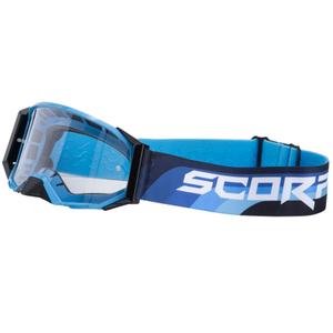 Motocross naočale Scorpion E24 plavo-crne s prozirnim pleksiglasom