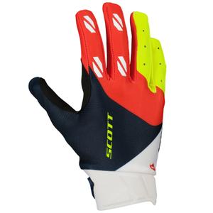SCOTT EVO RACE motocross rukavice plavo-crveno-fluo žute