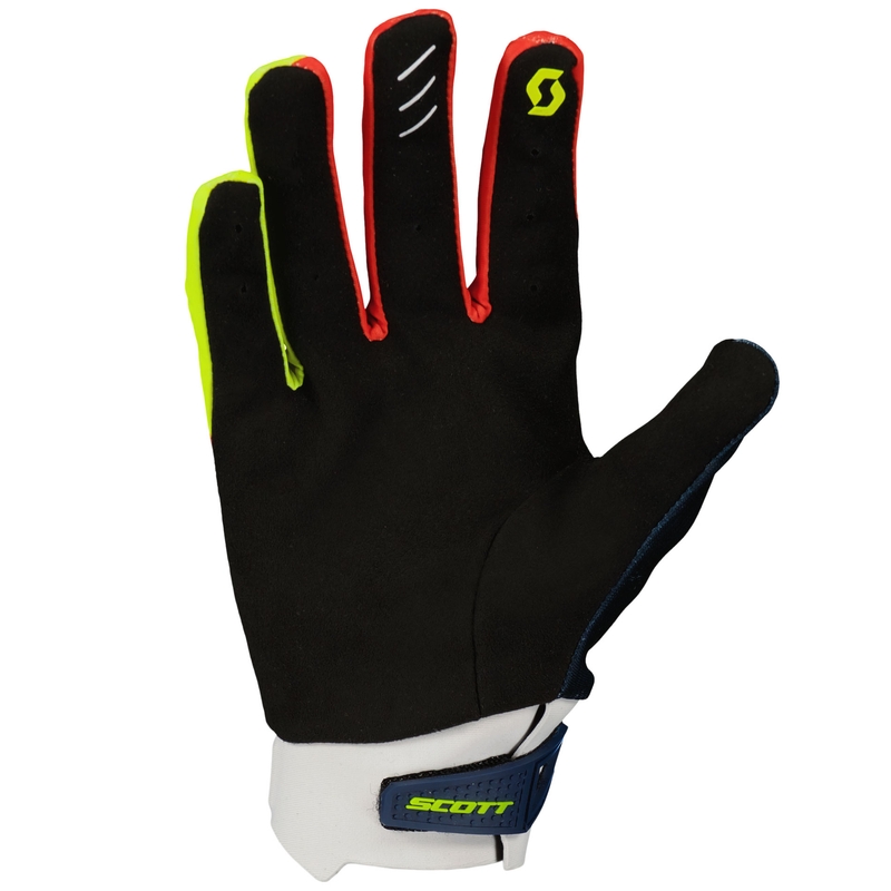 SCOTT EVO RACE motocross rukavice plavo-crveno-fluo žute
