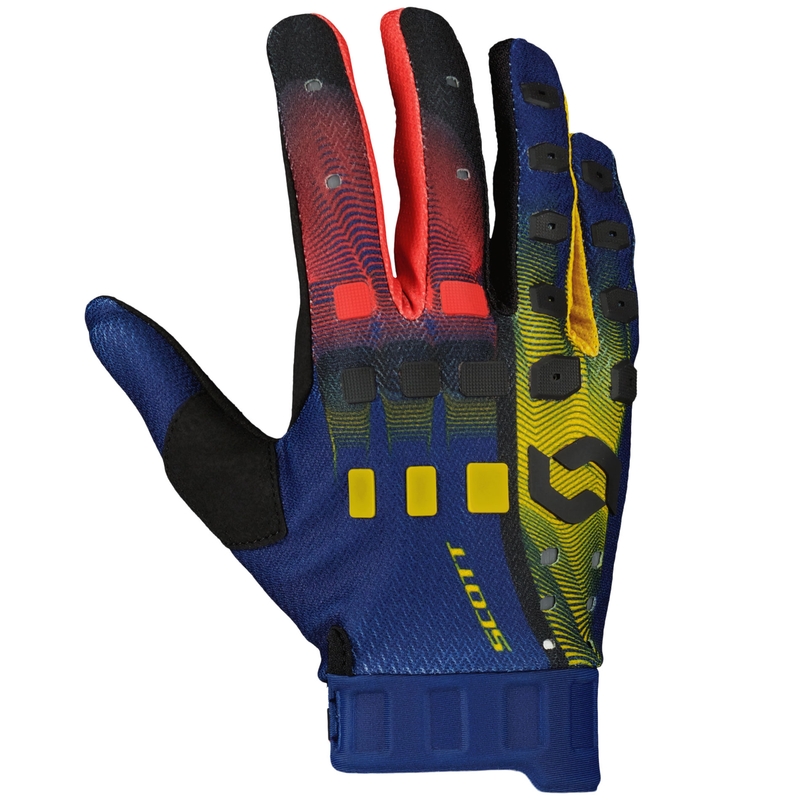 SCOTT Podium PRO motocross rukavice crveno-žuto-plave