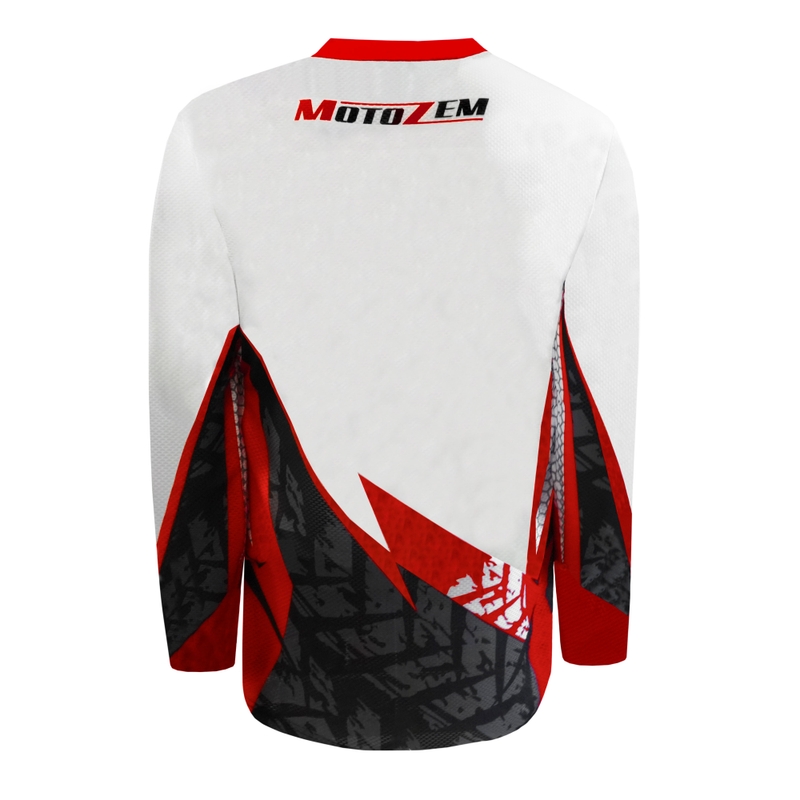 Motokros dres MotoZem Ground MX bijelo-crno-crveni